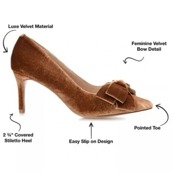 Journee Collection Crystol Velvet Pump in Elegant Brown - Size 9.5 NWOT - Picture 2 of 12